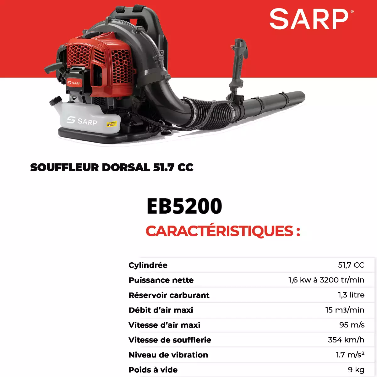 EB5200 Souffleur à dos – 51.7 CC